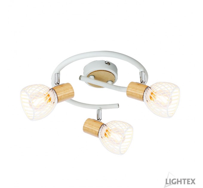 LIGHTEX СПОТ ADRIANA 3XE14 БЯЛО + СВЕТЛО ДЪРВО 250X180MM LIGHTEX