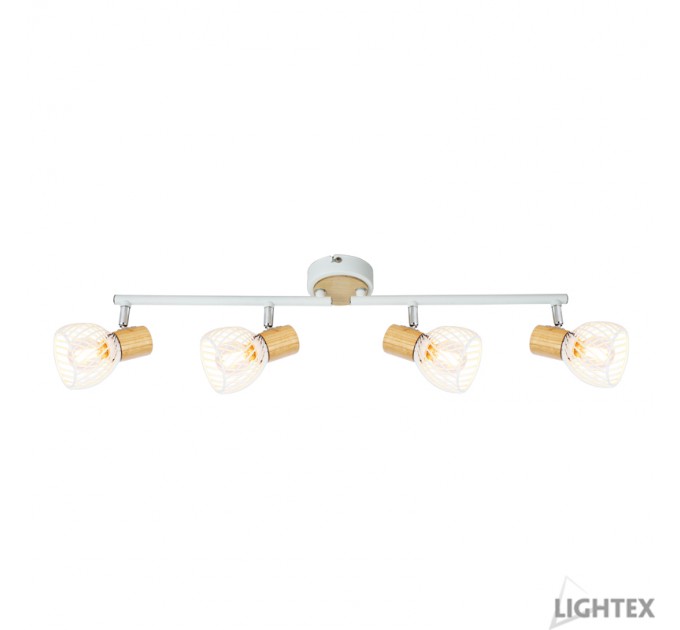 LIGHTEX СПОТ ADRIANA 4XE14 БЯЛО + СВЕТЛО ДЪРВО 600X90X155MM LIGHTEX