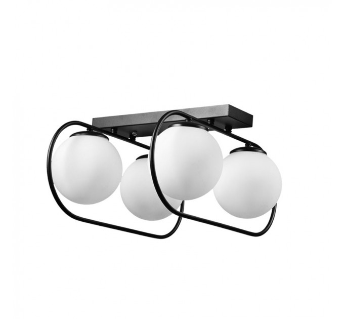 LIGHTEX ПЛАФОН SUHAN 4XЕ27 ЧЕРЕН/СТЪКЛО ОПАЛ LIGHTEX