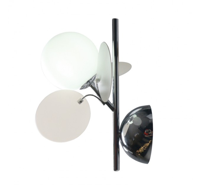 LIGHTEX АПЛИК EMILY 1ХG9 ХРОМ+БЯЛО СТЪКЛО LIGHTEX