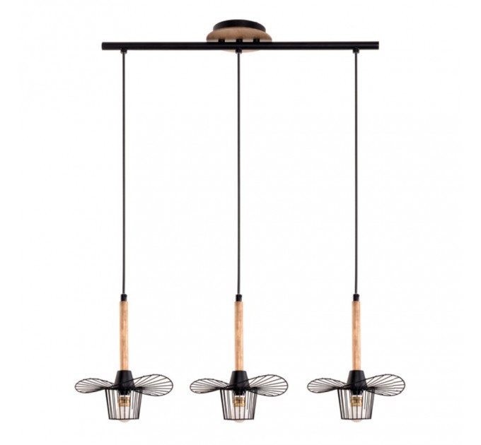 LIGHTEX ПЕНДЕЛ HOLLA 3XE14 ЧЕРЕН 770X240X742MM LIGHTEX