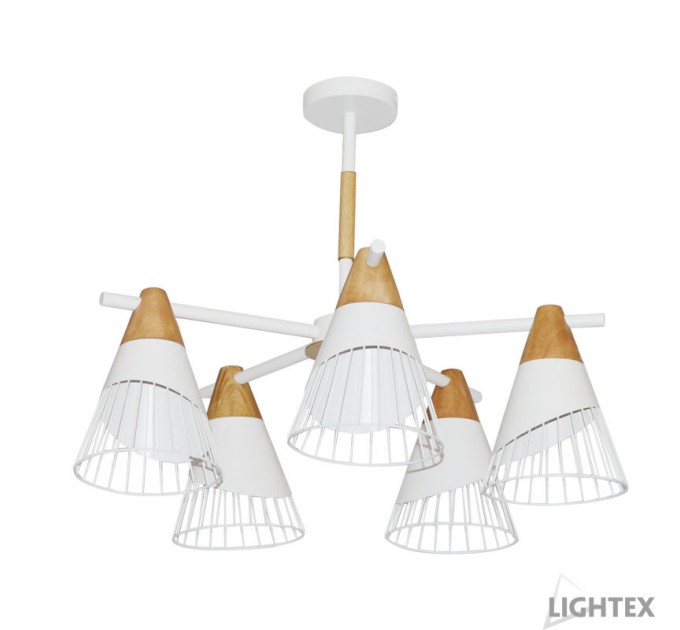 LIGHTEX ПОЛИЛЕЙ ABEL 5XE27 БЯЛ 680X525MM LIGHTEX