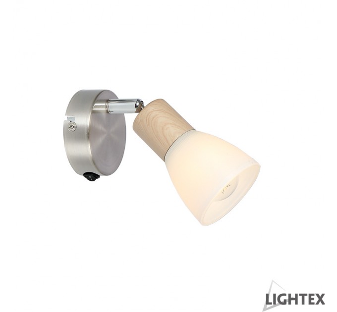 LIGHTEX АПЛИК MARTINA 1XE14 ХРОМ + СВЕТЛО ДЪРВО 150X80X130MM LIGHTEX