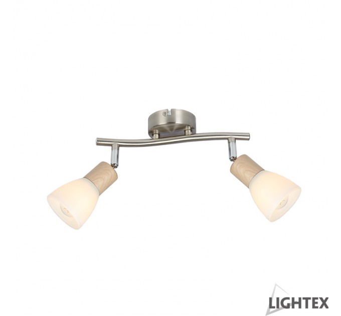 LIGHTEX СПОТ MARTINA 2XE14 ХРОМ + СВЕТЛО ДЪРВО 345X85X160MM LIGHTEX