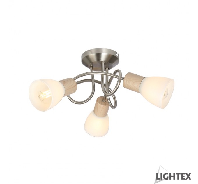 LIGHTEX СПОТ MARTINA 3XE14 ХРОМ + СВЕТЛО ДЪРВО 320X200MM LIGHTEX