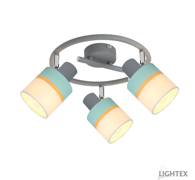 LIGHTEX СПОТ NATALIA 3XE14 СИВО + ПЪСТРО 250X170MM LIGHTEX