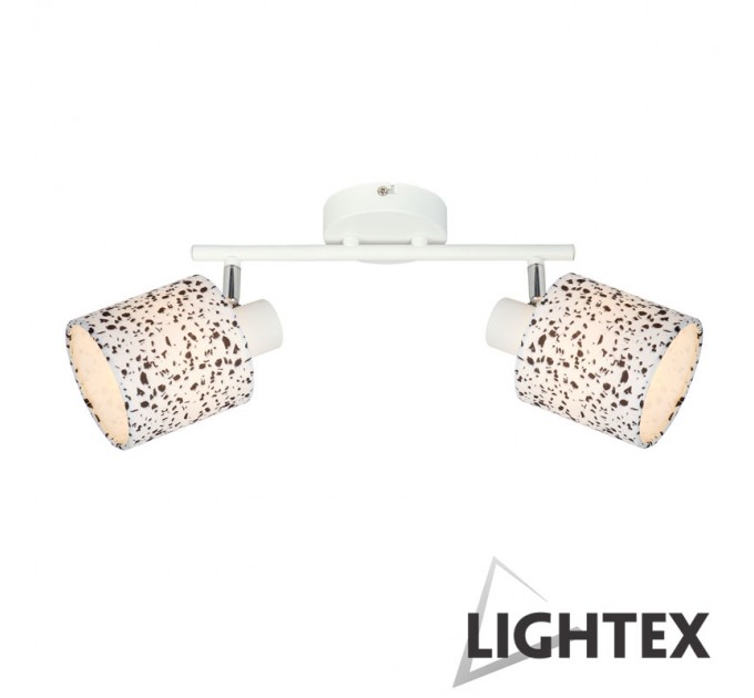 LIGHTEX СПОТ CELIA 2XE14 БЯЛО + ПЪСТРО 300X180X150MM LIGHTEX