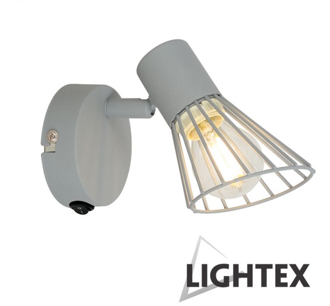 LIGHTEX АПЛИК SILVIA 1XE14 СИВ 120X80X150MM LIGHTEX