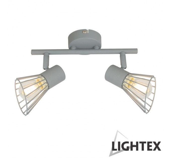 LIGHTEX СПОТ SILVIA 2XE14 СИВ 250X80X175MM LIGHTEX