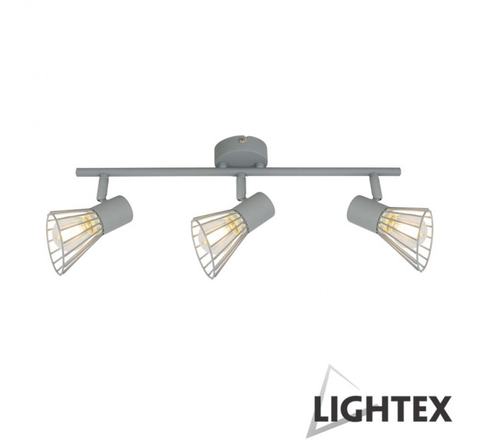 LIGHTEX СПОТ SILVIA 3XE14 СИВ 370X80X150MM LIGHTEX