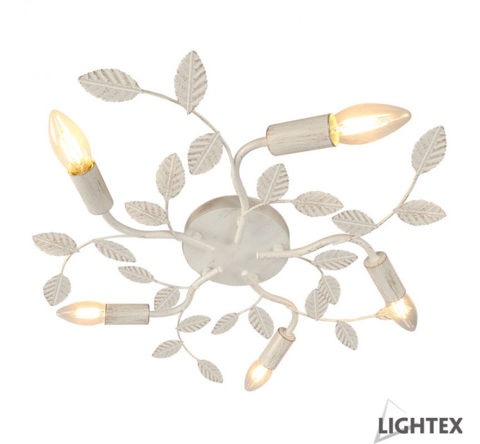 LIGHTEX ПОЛИЛЕЙ ISABEL 5XE14 БЯЛО + ЗЛАТО 530X85MM LIGHTEX