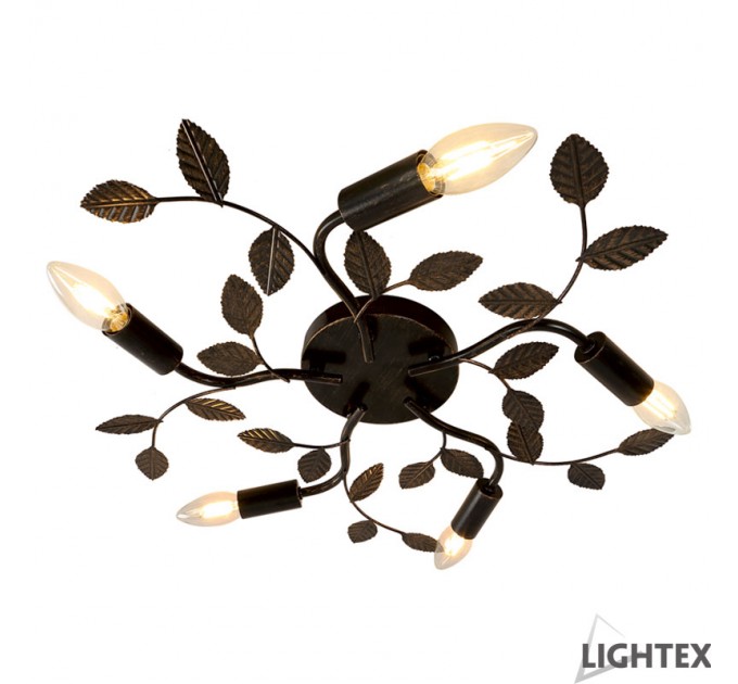 LIGHTEX ПОЛИЛЕЙ ISABEL 5XE14 ЧЕРНО + ЗЛАТО 530X85MM LIGHTEX
