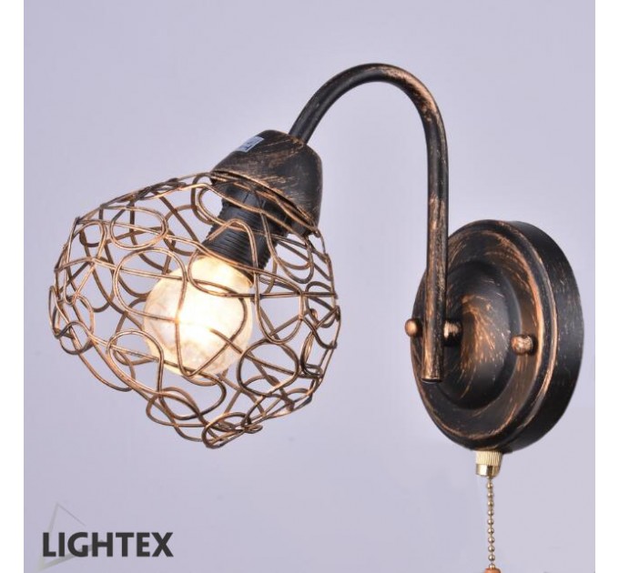 LIGHTEX АПЛИК MARINA 1ХЕ14 ЧЕРЕН АНТИК С КЛЮЧ LIGHTEX