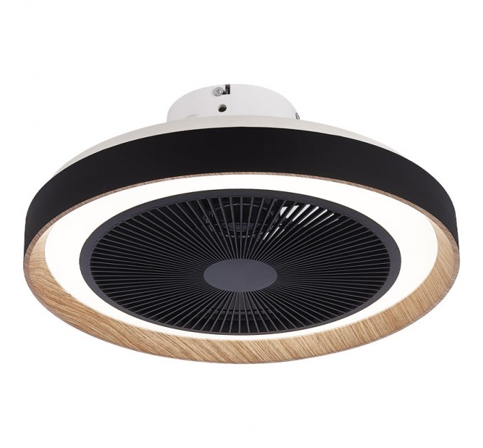 LIGHTEX LED ВЕНТИЛАТОР С ДИСТАНЦИОННО MAX 44W LED + 14W МОТОР, CCT 3520LM ЧЕРЕН Ф490ММ, APP LIGHTEX