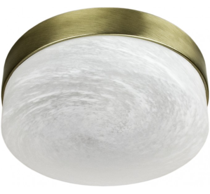 LIGHTEX ПЛАФОН PAMELA Ф185 IP44 1ХЕ27 МЕСИНГ АНТИК/ АЛАБАСТЪР LIGHTEX