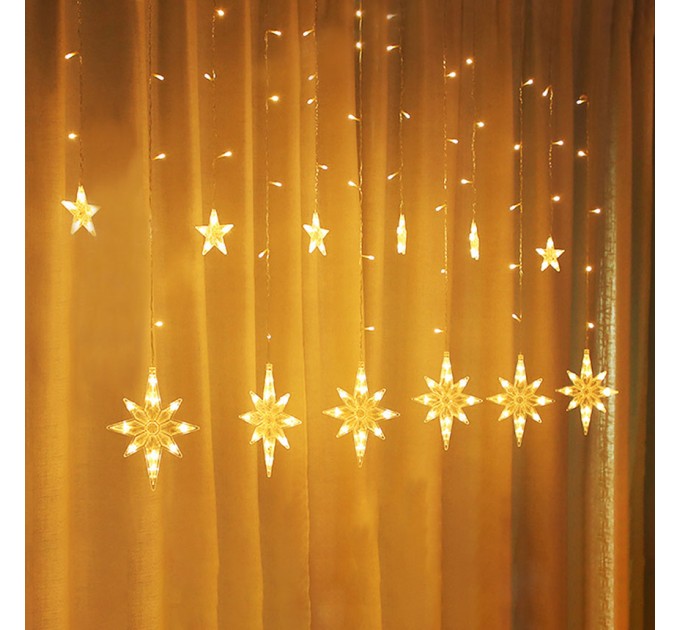 LIGHTEX LED ВИСУЛКИ СНЕЖИНКИ И ЗВЕЗДИ 3.6W 138LED WW 3.6W 2.5М. IP20 LIGHTEX