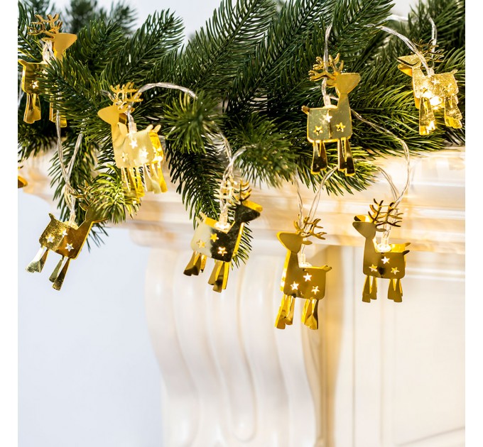 LIGHTEX LED СВЕТЕЩ ГИРЛЯНД С ЕЛЕНЧЕТА 10LED 0.42W WW IP20 ЗА 2XAA 1.5V 1.65M LIGHTEX