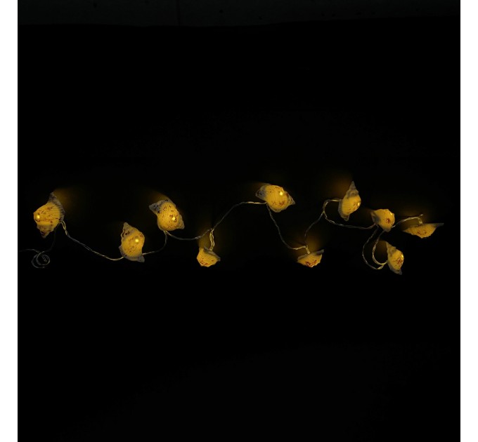 LIGHTEX LED СВЕТЕЩ ГИРЛЯНД С РАКОВИНИ 10LED 0.3W WW IP20 ЗА 2XAA 1.5V 1.65M LIGHTEX