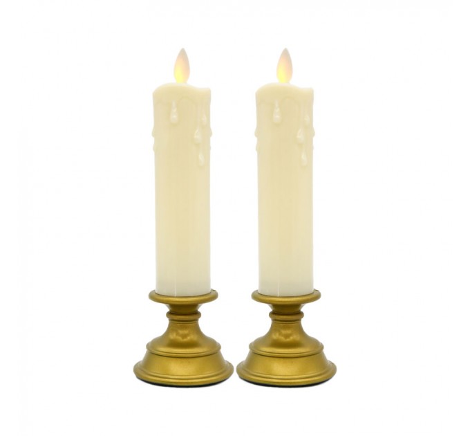 LIGHTEX LED ДЕКОРАТИВНА СВЕЩ CANDLE GOLD 0.06W WW 7.5X22СМ ЗА 2ХААА -2БР К-КТ LIGHTEX