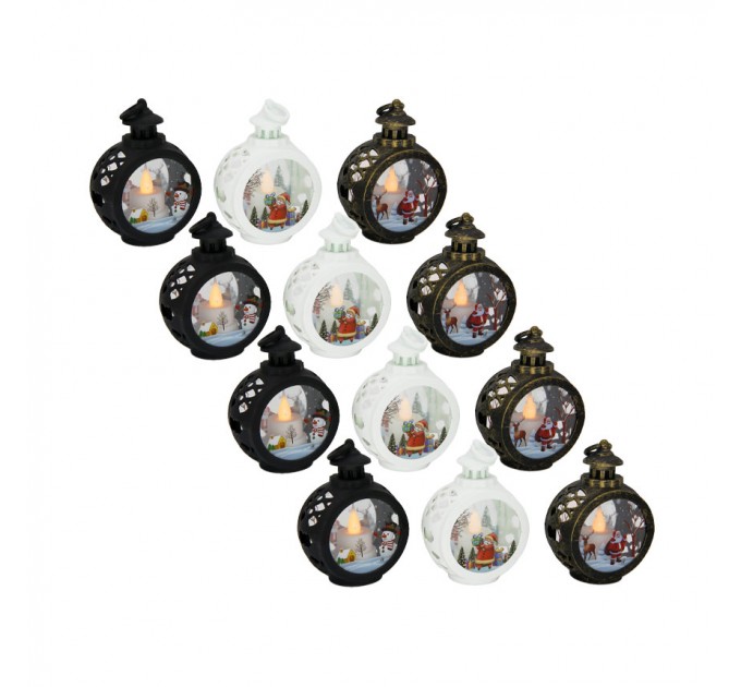 LIGHTEX LED КОЛЕДЕН ФЕНЕР SNOW 0.06W IP20 WW 8X12СМ 3X 3 LR1130 ЦВЕТНИ - 12 БР. КТ-Т LIGHTEX