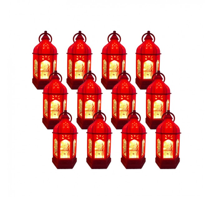 LIGHTEX LED КОЛЕДЕН ФЕНЕР ЧЕРВЕН 0.3W IP20 WW 6.3X12,3СМ 3 LR44 - 12БР. КТ-Т LIGHTEX