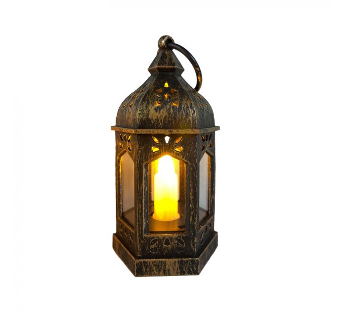 LIGHTEX LED КОЛЕДЕН ФЕНЕР АНТИК 0.06W IP20 WW 6.3X12,3СМ 3 LR44 LIGHTEX