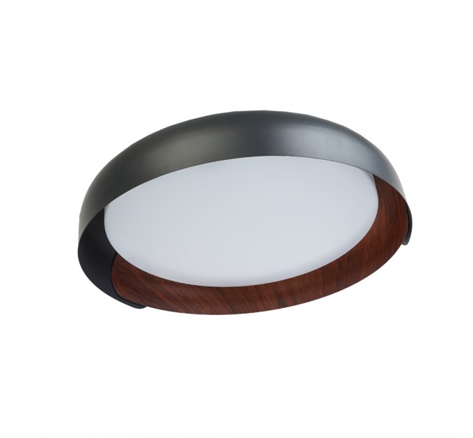 LIGHTEX LED ПЛАФОН CABANA 24W 3000K-4000K-6000K 2400LM 220V Ф460 ЧЕРЕН+ДЪРВО LIGHTEX