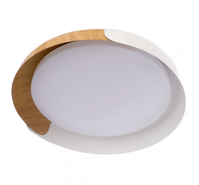 LIGHTEX LED ПЛАФОН CABANA 24W 3000K-4000K-6000K 2400LM 220V Ф460 БЯЛ+ДЪРВО LIGHTEX