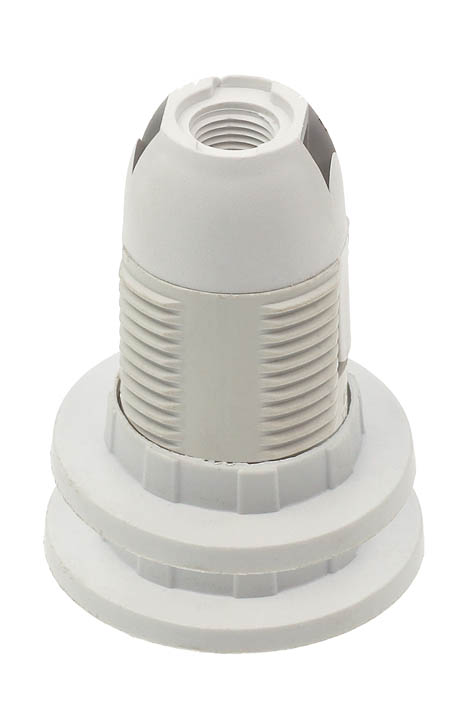 VITO E14 ПЛАСТМАСОВА ФАСУНГА БЯЛ ЦВЯТ С РЕЗБА И 2 ПРЪСТЕНА7300030