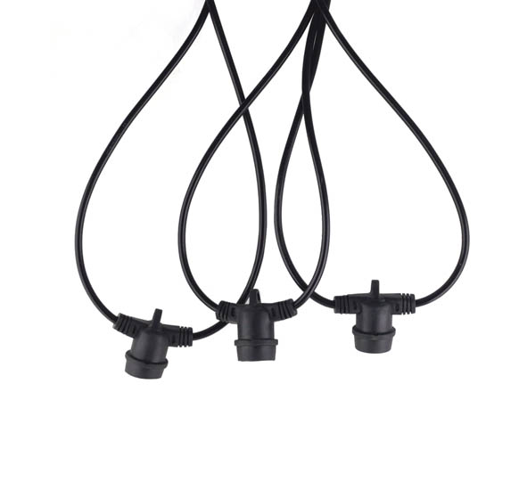 VITO STRING-10 ГИРЛЯНД С 10M КАБЕЛ И 10XE27 ФАСУНГИ IP44 ЧЕРЕН ЦВЯТ 7300170