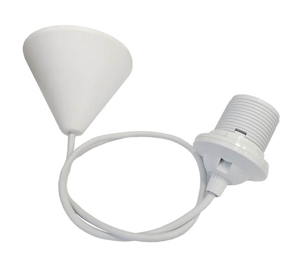 VITO E27 ПЕНДЕЛ С КАБЕЛ, РОЗЕТКА И КЛЕМЕН БЛОК БЯЛ ЦВЯТ 7300200