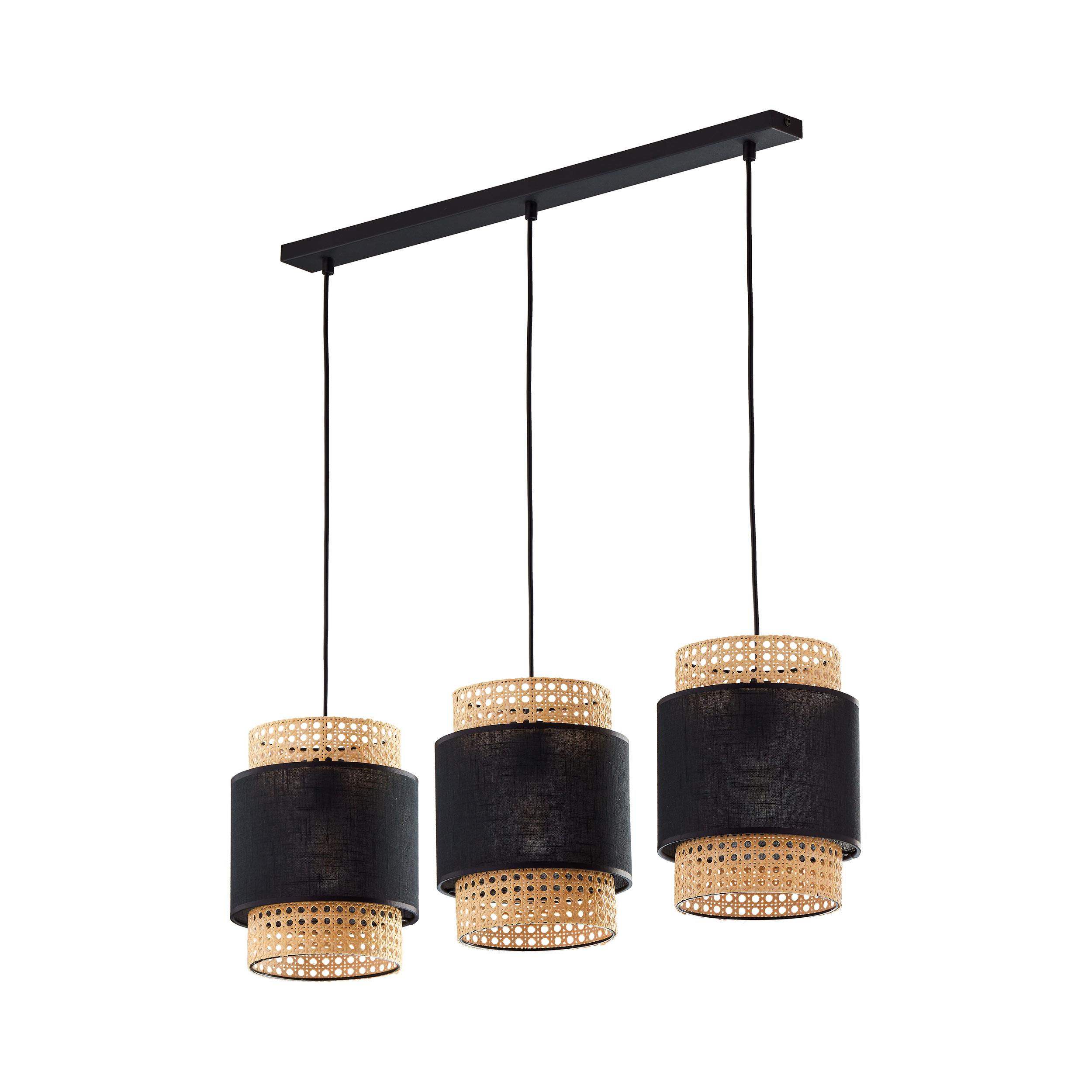 TK LIGHTING BOHO BLACK LAMPA WISZĄCA 3 PŁ LISTWA