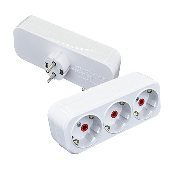 VITO АДАПТЕР С 3 ГНЕЗДА ПРАВ БЯЛ ЦВЯТ 16A 8006250