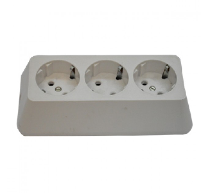 LIGHTEX КОНТАКТ ТРОЕН ПОДВИЖЕН 16А БЯЛ ТРАПЕЦ