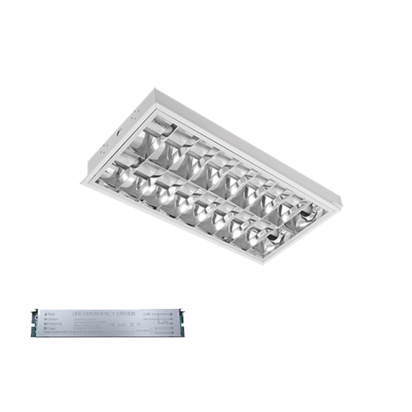 ELMARK 9LBM260LEDWE 9LBM260LEDWE ОСВЕТИТЕЛНО ТЯЛО LENA-V+LED ТРЪБИ (600MM) 2X9W 4000K ВГРАДЕН МОНТАЖ 595X295MM+АВАРИЕН БЛОК