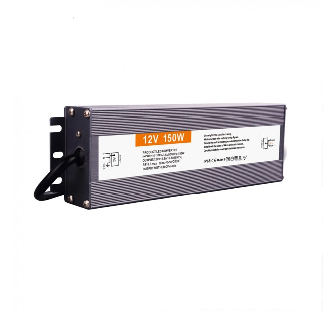 LIGHTEX LED ДРАЙВЪР МЕТАЛЕН 150W 12V DC 12.5A 190X65X31MM 110-250V AC IP67 LIGHTEX