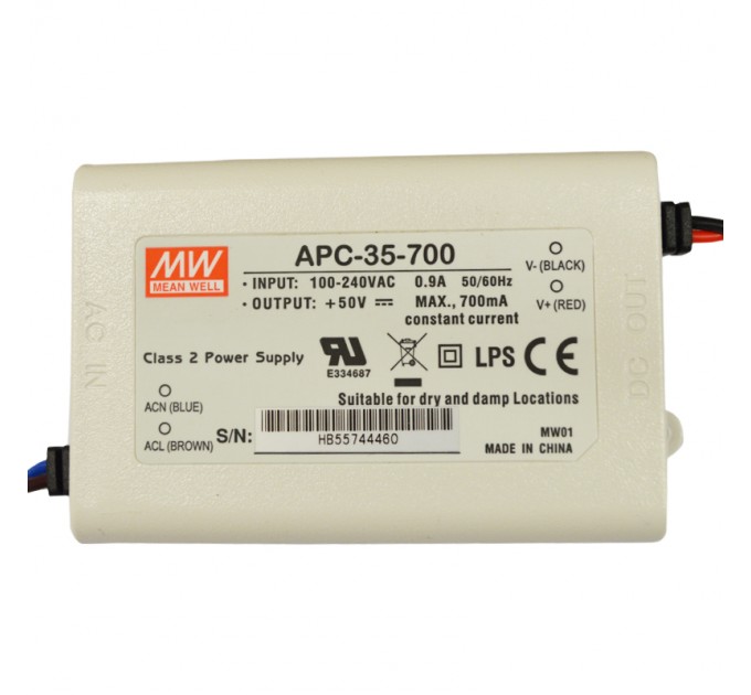 LIGHTEX LED ДРАЙВЪР 35W 15-50V 700MA IP42 MEAN WELL