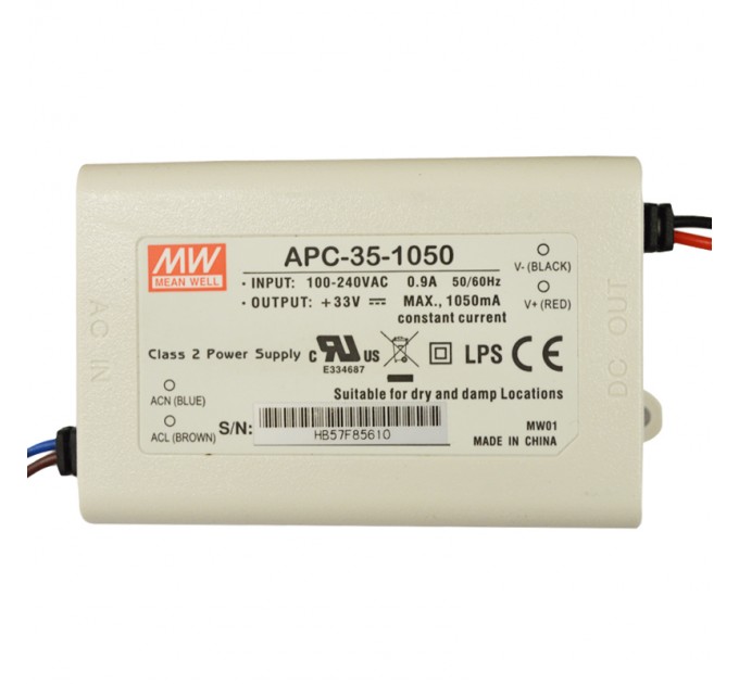 LIGHTEX LED ДРАЙВЪР 35W 11-33V 1050MA IP42 MEAN WELL