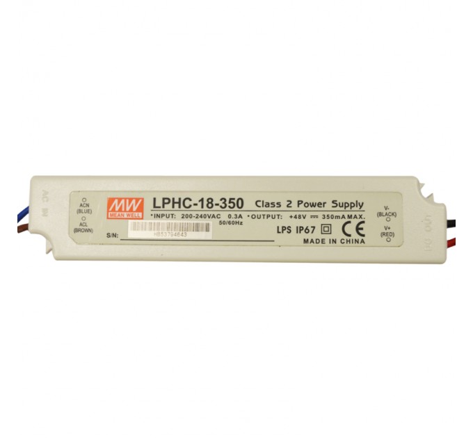 LIGHTEX LED ДРАЙВЪР 18W 6-48V 350MA IP67 MEAN WELL