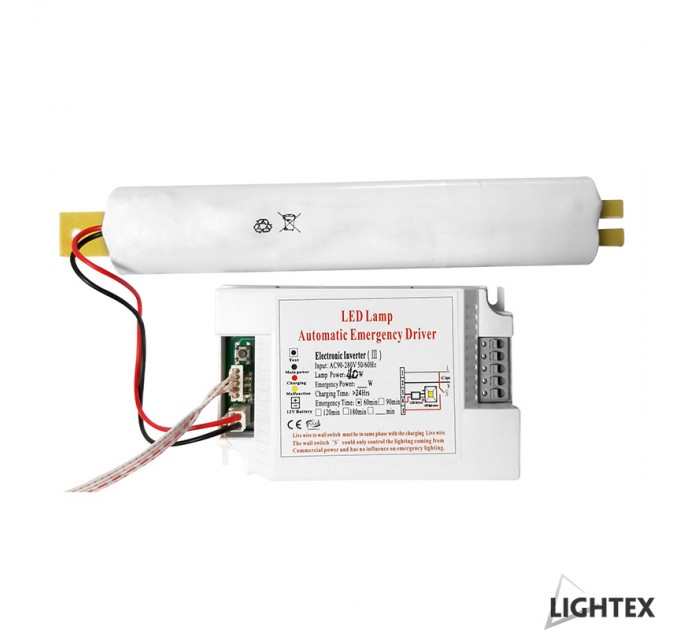 LIGHTEX ЕЛЕКТРОНЕН БЛОК ЗА АВАРИЙНО LED ОСВ. MAX 40W / 100% 50MIN LIGHTEX