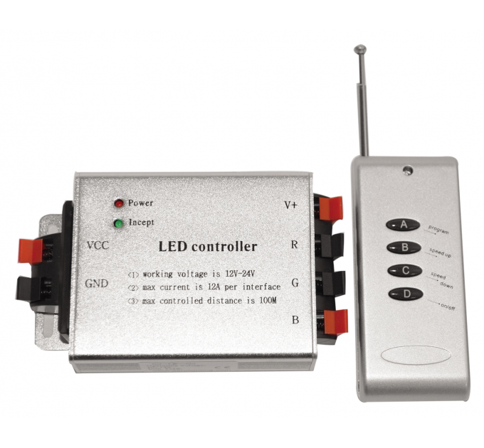 LIGHTEX РАДИОЧЕСТОТЕН КОНТРОЛЕР С ДИСТАНЦИОННО УПРАВЛЕНИЕ ЗА RGB 4 БУТОНА 144W LIGHTEX