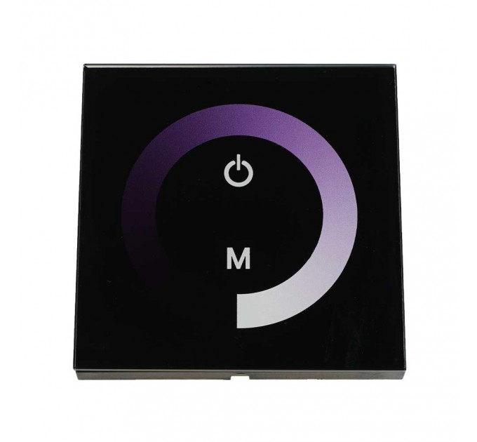 LIGHTEX TOUCH КОНТРОЛЕР ЗА ВГРАЖДАНЕ В СТЕНА ЧЕРЕН ЗА ЕДНОЦВЕТНА ЛЕНТА DC 12V-24V/ 96W-192W 4A LIGHTEX