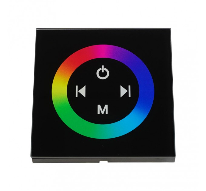 LIGHTEX TOUCH КОНТРОЛЕР ЗА ВГРАЖДАНЕ В СТЕНА ЧЕРЕН ЗА RGB ЛЕНТА DC 12V-24V/ 144-288W 3X4A LIGHTEX