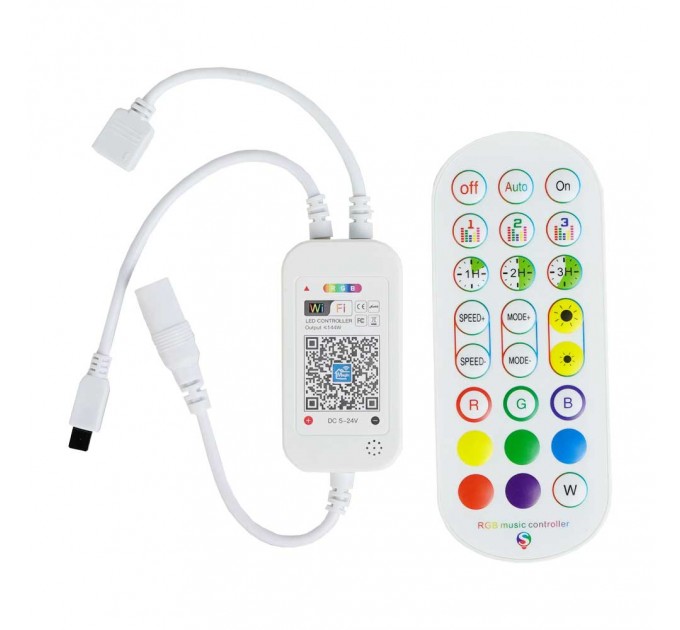 LIGHTEX WIFI КОНТРОЛЕР С ДИСТАНЦИОННО УПРАВЛЕНИЕ ЗА RGB ЛЕНТА 24 БУТОНА DC 5V-12V-24V/ 30W-72W -144W 3X4A LIGHTEX