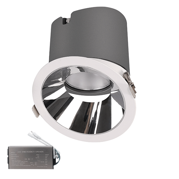 ELMARK 92EL64532030/WHE EL-6453 LED ЛУНА ВМ 20W 3000K 38° С РЕШЕТКА+АВАРИЕН БЛОК