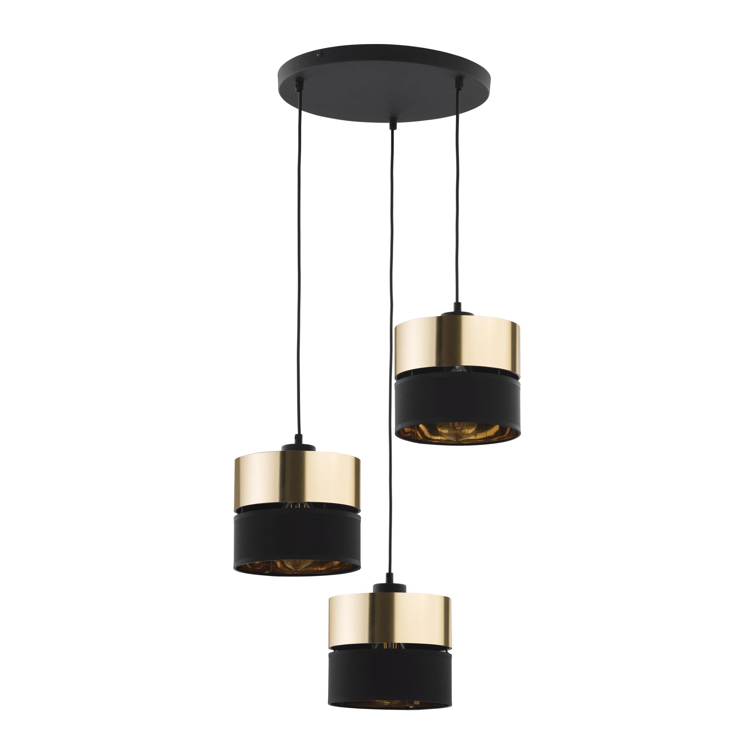 TK LIGHTING HILTON BLACK/GOLD LAMPA WISZĄCA 3 PŁ