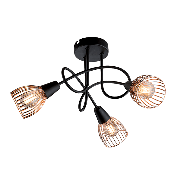 ELMARK 955AMBIX3R AMBIX ТЯЛО ЗА ТАВАН 3XE14 ЧЕРЕН/МЕД