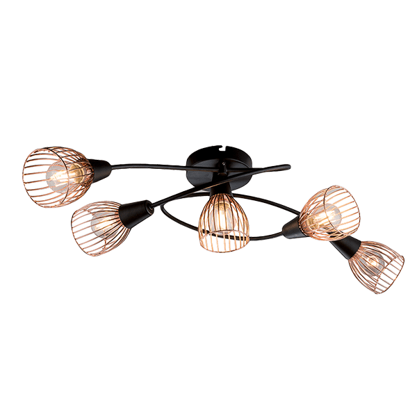 ELMARK 955AMBIX5 AMBIX ТЯЛО ЗА ТАВАН 5XE14 ЧЕРЕН/МЕД