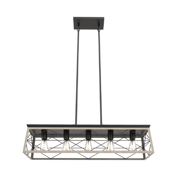 ELMARK 955EMMA5P/BL EMMA ПЕНДЕЛ 5XE27 ЧЕРЕН МАТ/БЯЛ