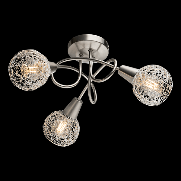 ELMARK 955JULIE3R JULIE ТЯЛО ЗА ТАВАН 3XE14 САТЕН НИКЕЛ/АЛУМИНИЙ